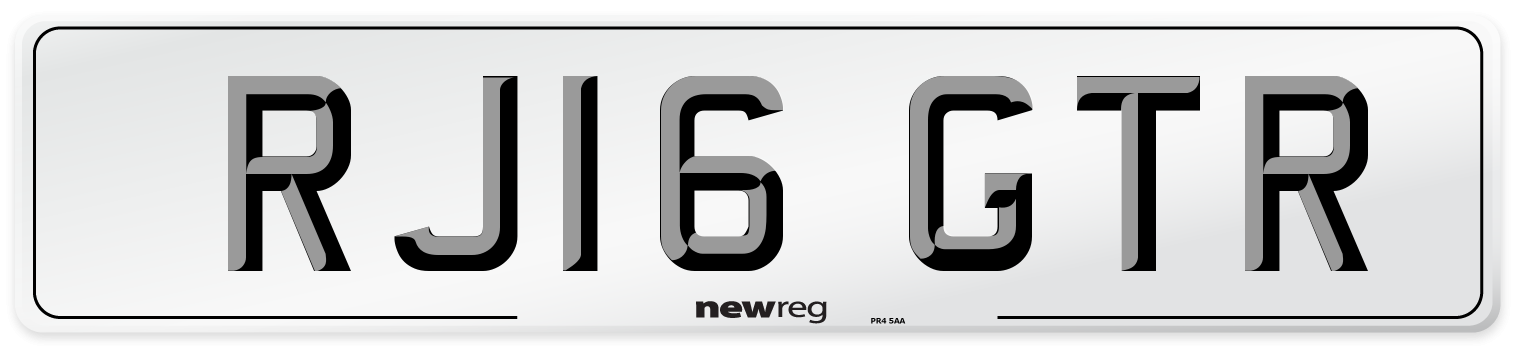 RJ16 GTR Number Plate from New Reg